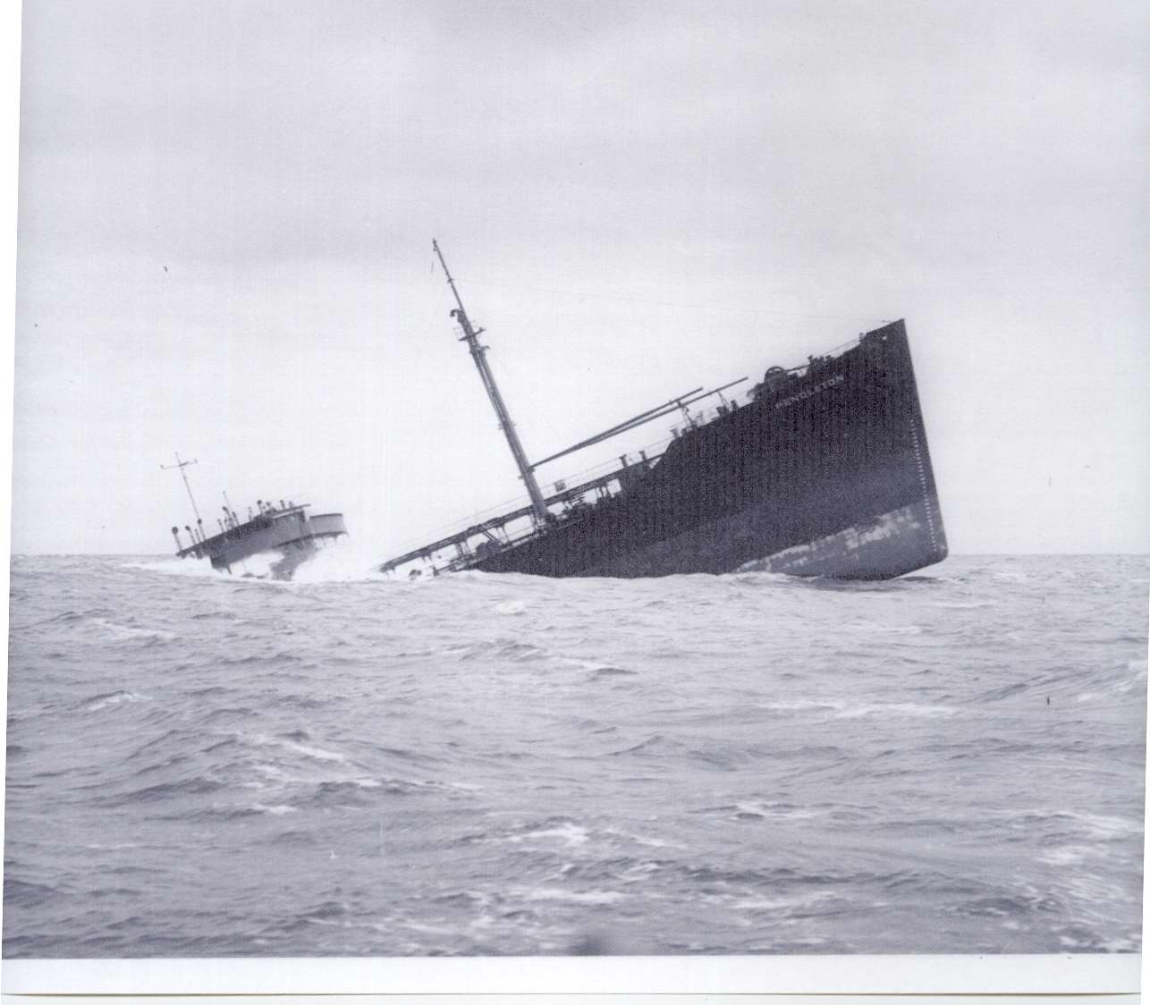 Photo at Atwood Museum of sinking of the Pendleton