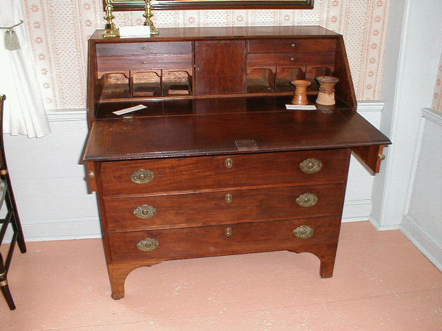Antique drop leaf desk at the Atwood House Museum.